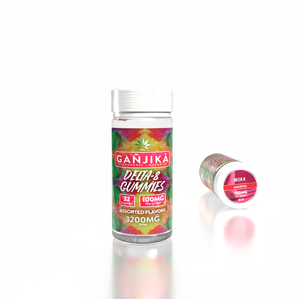 GANJIKA GUMMIES 100MG 3.5G 32CT/PK "D8 3200 MG Jar" - GANJIKA