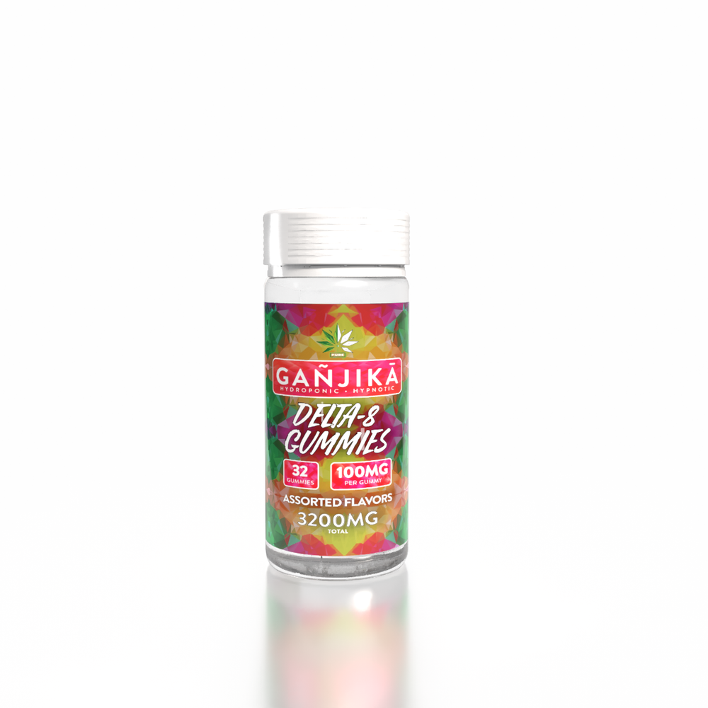 GANJIKA GUMMIES 100MG 3.5G 32CT/PK "D8 3200 MG Jar" - GANJIKA