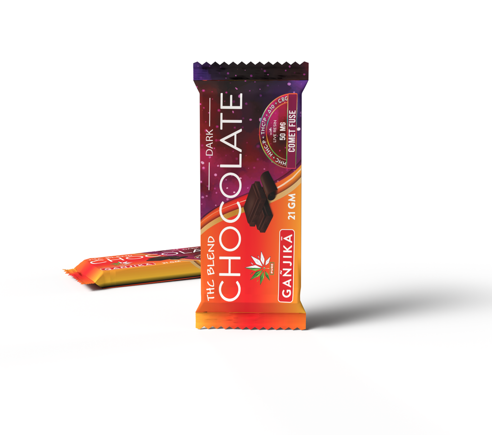 DARK CHOCOLATE : THC BLEND "COMET FUSE" 50MG - GANJIKA