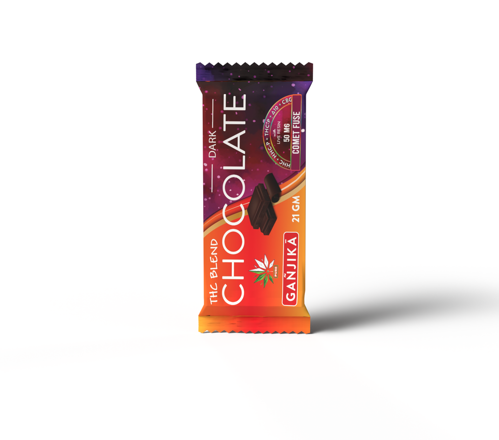 DARK CHOCOLATE : THC BLEND "COMET FUSE" 50MG - GANJIKA