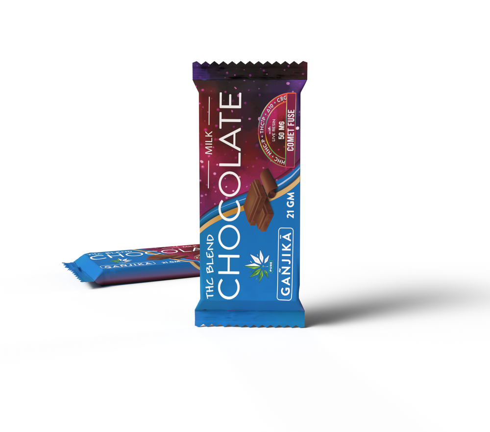 MILK CHOCOLATE : THC BLEND "COMET FUSE"  50MG - GANJIKA