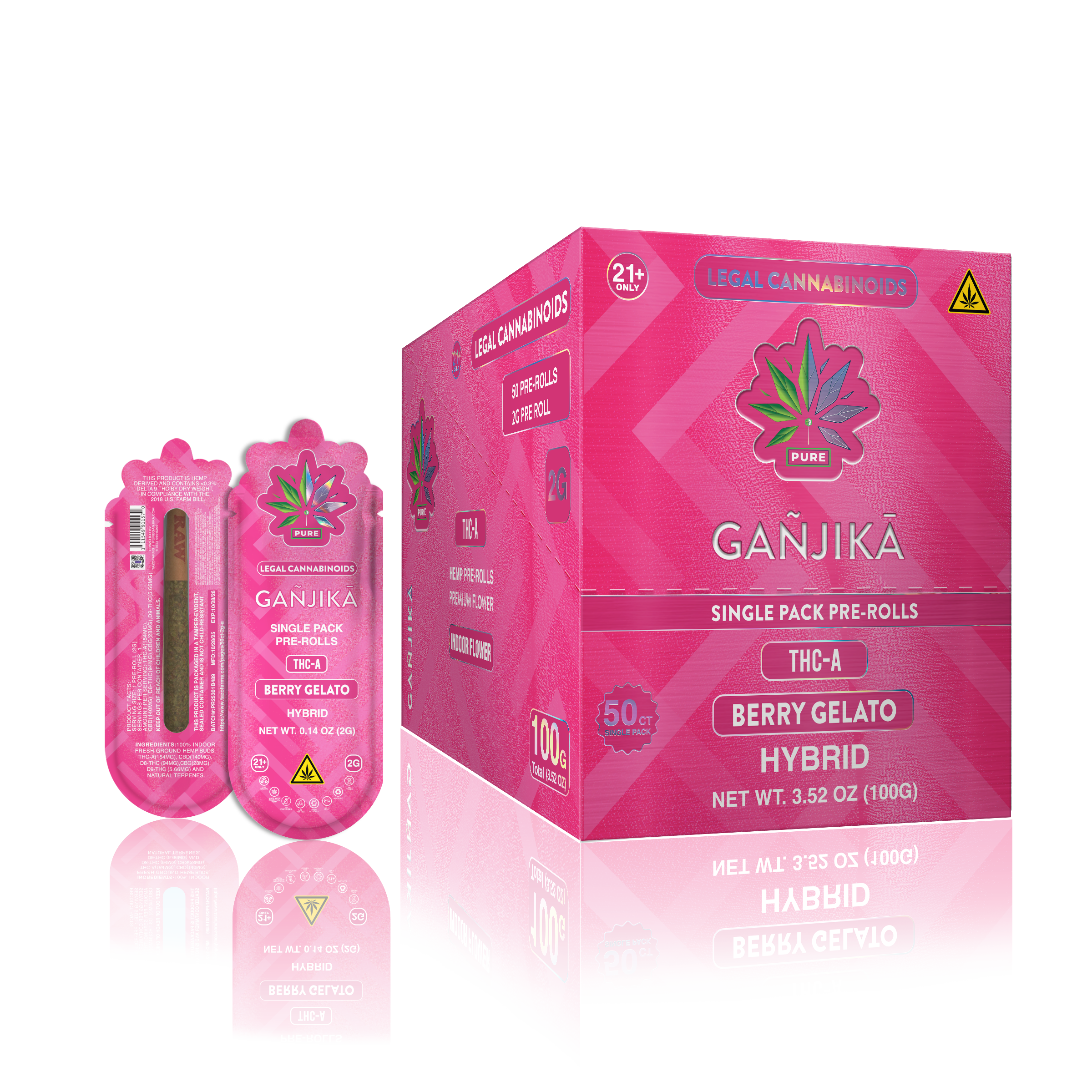 GANJIKA PRE-ROLLS THC-A 2G 1CT/50PK 
