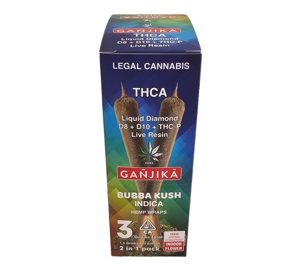 2-IN-1 Pack Wraps : THCA : 1.5 g : 10 CT Box - GANJIKA