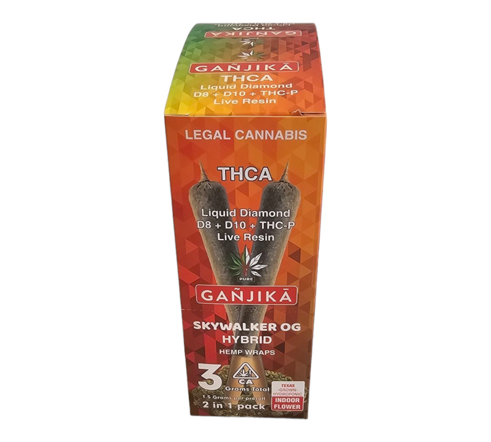 2-IN-1 Pack Wraps : THCA : 1.5 g : 10 CT Box - GANJIKA