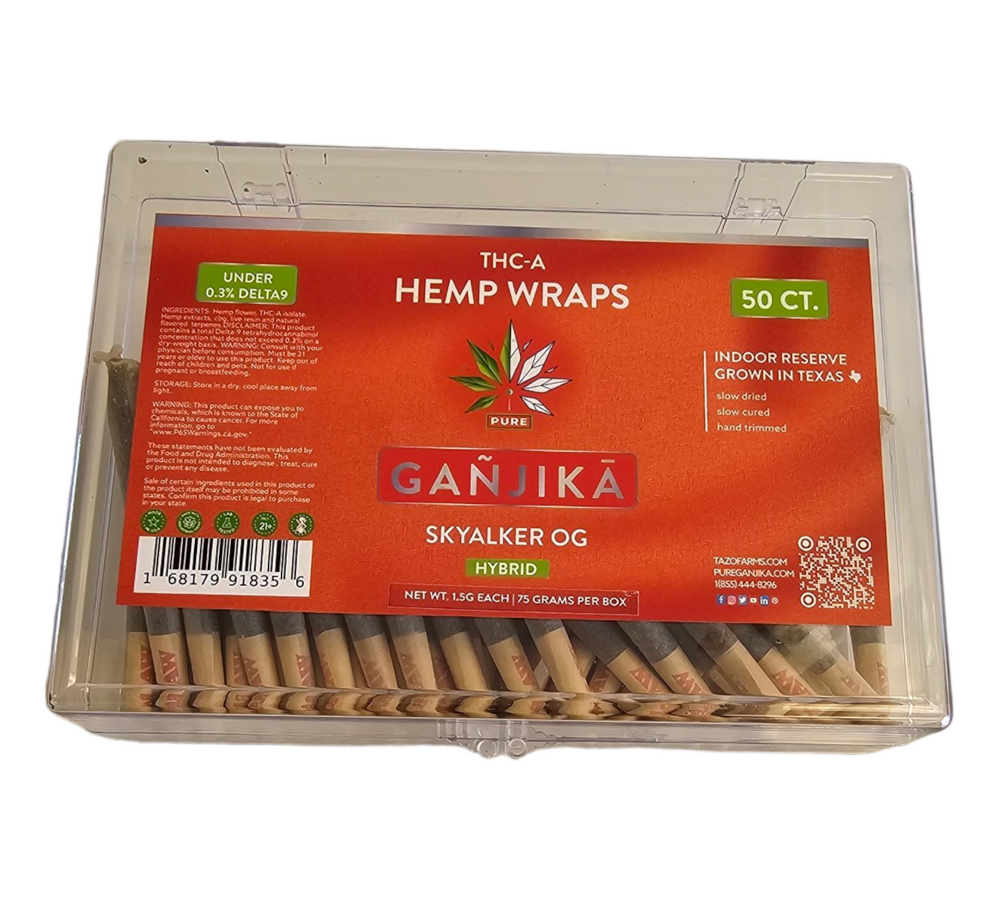 Bulk Pack Wraps : THCA : 1.5 g : 50 CT Box - GANJIKA